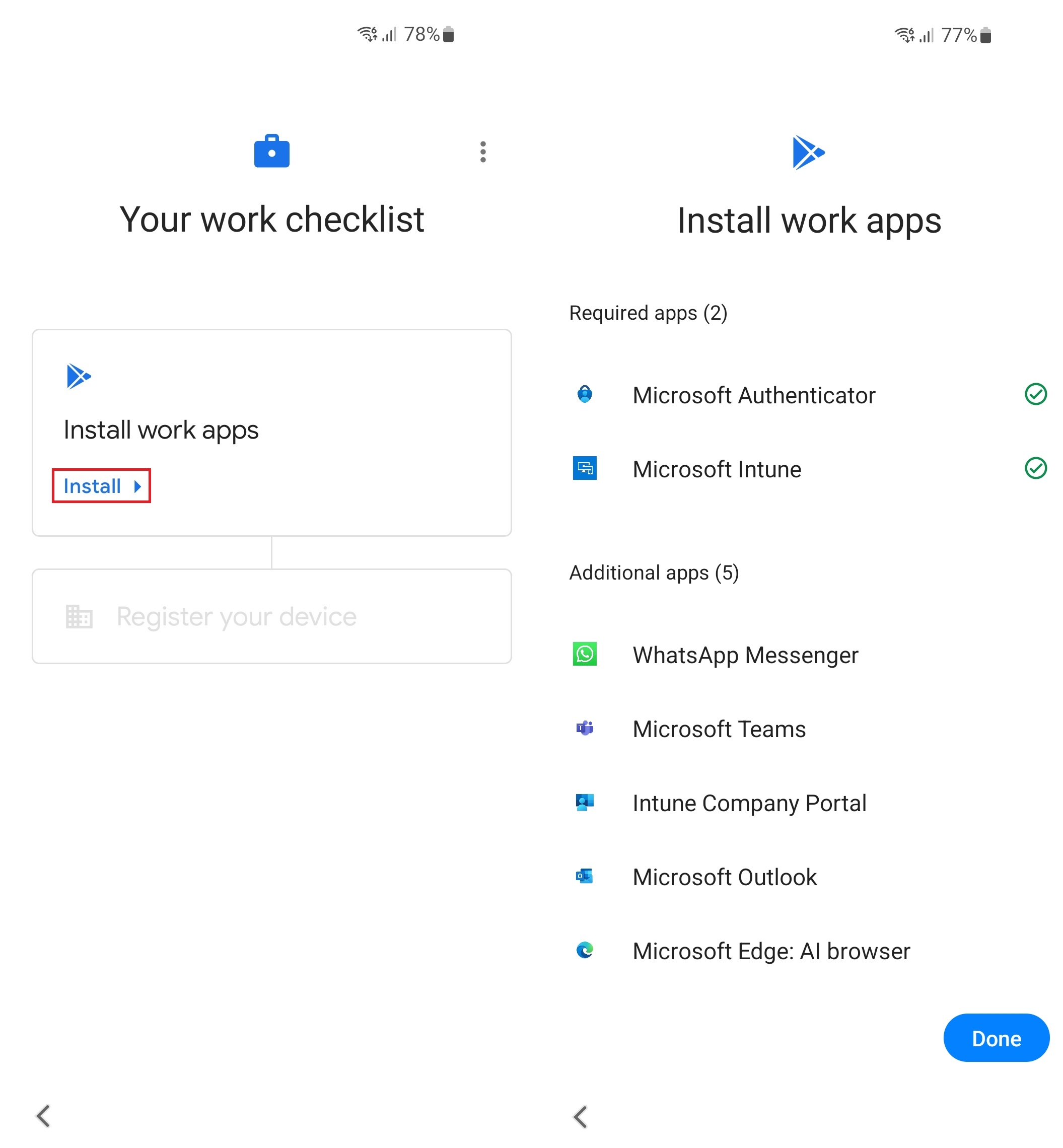 Automatic app installation