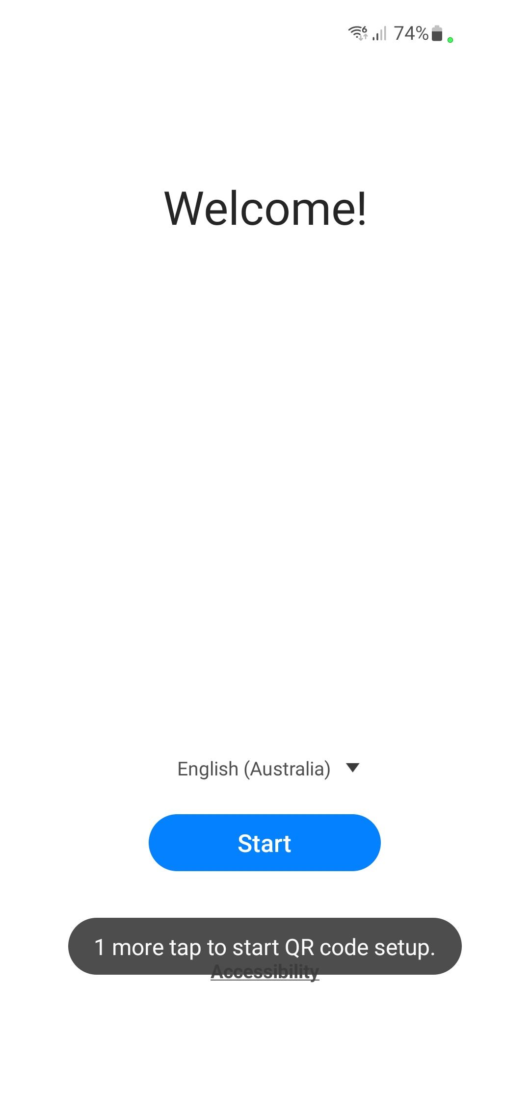 Android/Samsung Setup Screen