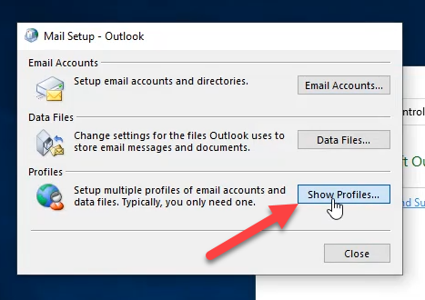 Mail Control Panel Show Profiles
