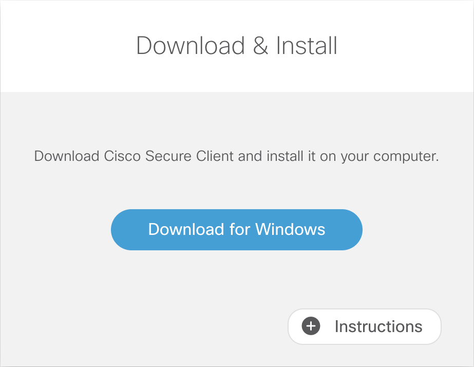 Secure Client Windows Download Button